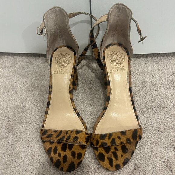 Vince Camuto Cheetah Print Block Heels Women’s Size 7.5 M - Picture 7 of 8